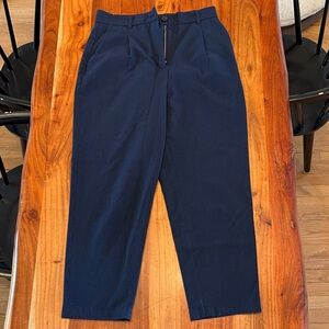 Little Moon Men's Dark Navy Textured Dress Pants